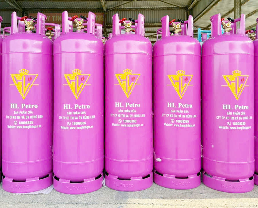 Bình gas 45kg 2 van màu hồng