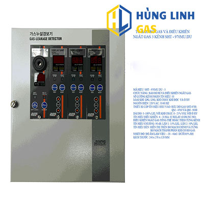 TỦ BÁO RÒ GAS VÀ ĐIỀU KHIỂN NGẮT GAS BA KÊNH SUNGHWA SHT-970MU.DU